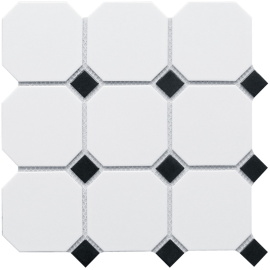 Кер. мозаика Octagon big White/Black Matt (GTPL61466/CLA006) 300х300х6 С0002902