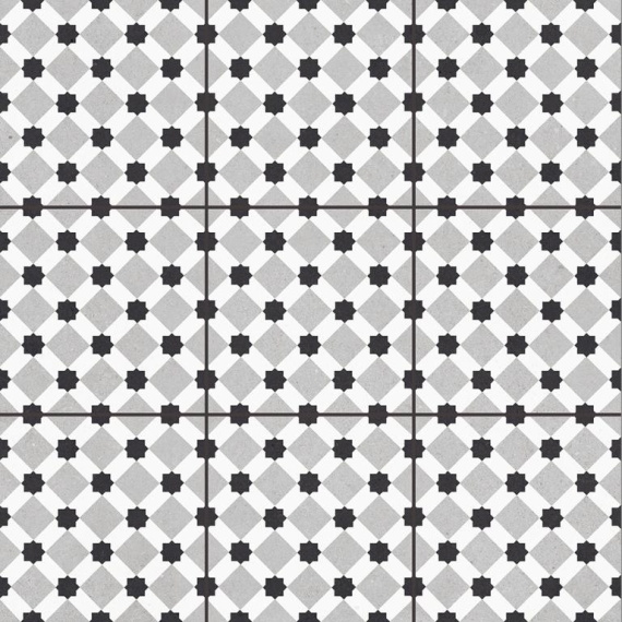Плитка Pre-cut Rondo Grey (Black joint) 60x60 Matt 