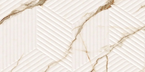 Плитка Tc Vector Bianco Carrara Oro Cubo Rectificado 30x60