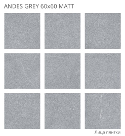 Керамогранит Staro Andes Grey 60x60 Matt УТ-00000657