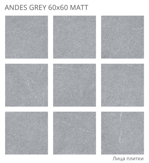 Керамогранит Staro Andes Grey 60x60 Matt УТ-00000657