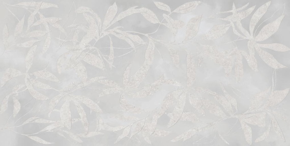 Керамогранит Vitra Artwall Цветы Серый Матовый 60x120