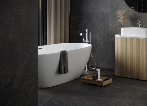 Керамогранит Kerranova Krater Dark Grey Str. 60x60 K-2212/SR