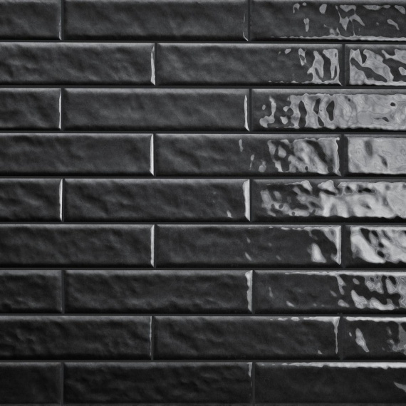 Керамогранит Motto N100047 Левелс Блэк Полированный (Levels Black Glossy) 6x25