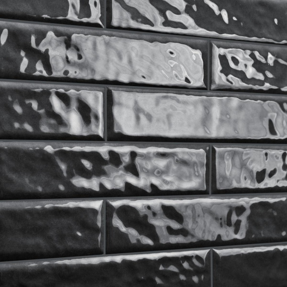 Керамогранит Motto N100047 Левелс Блэк Полированный (Levels Black Glossy) 6x25