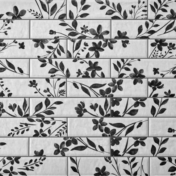 Керамогранит Motto N100050 Левелс Блэк Декор 1 Матовый (Levels Black Decor 1 Matt) 6x25