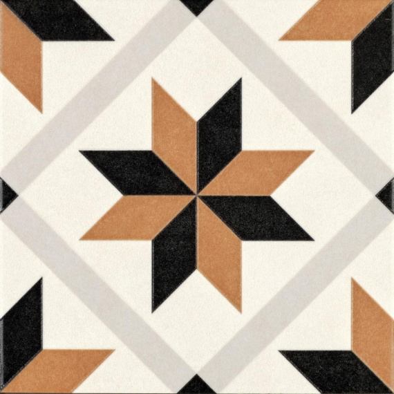 Керамогранит Motto N100076 Левелс Оранж Декор 1036 (Levels Orange Decor) 20x20