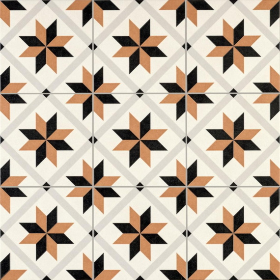 Керамогранит Motto N100076 Левелс Оранж Декор 1036 (Levels Orange Decor) 20x20