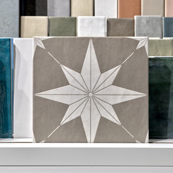 Керамогранит Motto N100079 Левелс Бланк Декор 1021 (Levels Blanc Decor 1021) 20x20