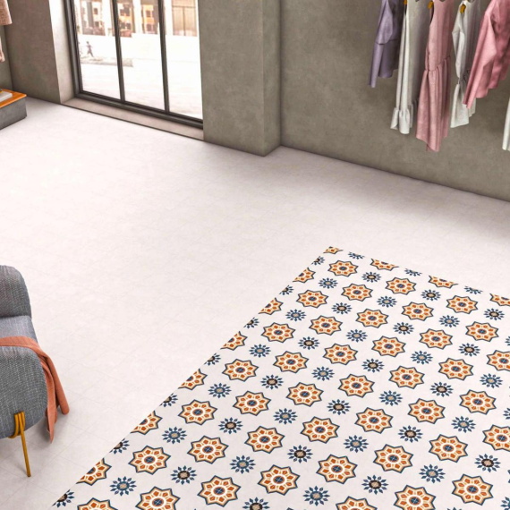 Керамогранит Motto N100084 Левелс Вайт Декор 1019 (Levels White Decor 1019) 20x20