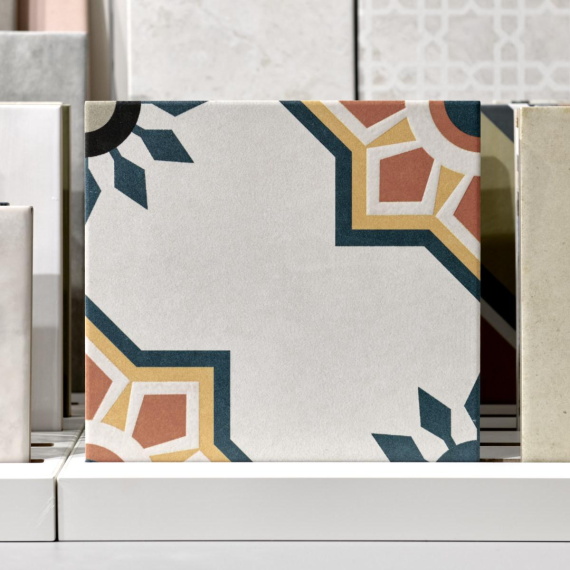 Керамогранит Motto N100084 Левелс Вайт Декор 1019 (Levels White Decor 1019) 20x20