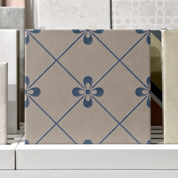 Керамогранит Motto N100087 Левелс Бланк Декор 1003 (Levels Blanc Decor 1003) 20x20