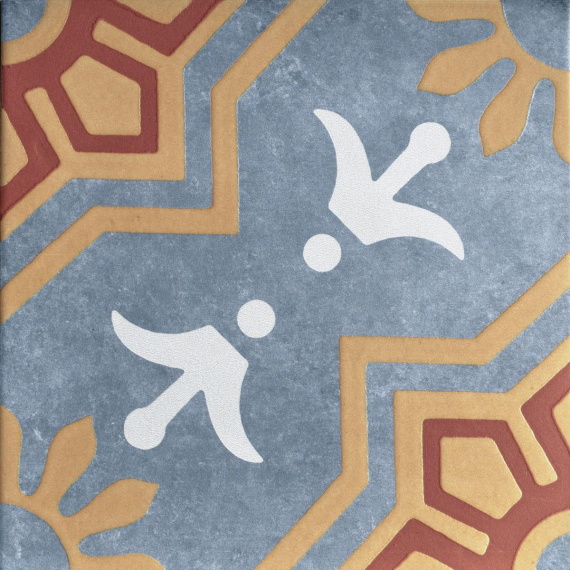 Керамогранит Motto N100123 Пальмас Пальма Блю Декор 2 (Palmas Blue Decor 2) 20x20