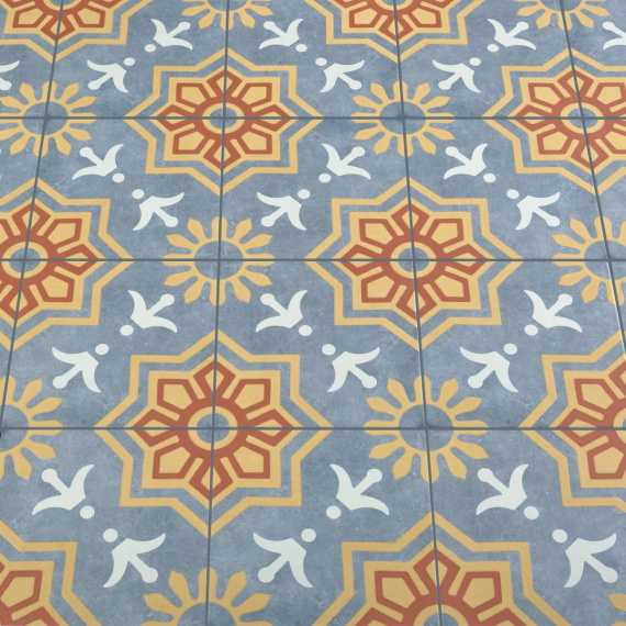 Керамогранит Motto N100123 Пальмас Пальма Блю Декор 2 (Palmas Blue Decor 2) 20x20