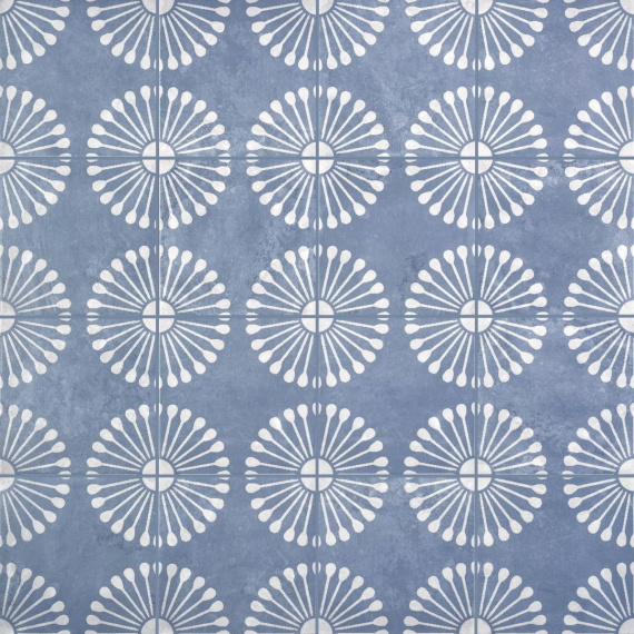 Керамогранит Motto N100122 Пальмас Пальма Блю Декор 1 (Palmas Blue Decor 1) 20x20