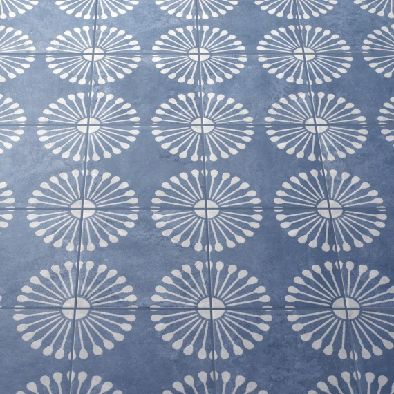 Керамогранит Motto N100122 Пальмас Пальма Блю Декор 1 (Palmas Blue Decor 1) 20x20