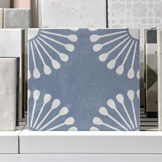 Керамогранит Motto N100122 Пальмас Пальма Блю Декор 1 (Palmas Blue Decor 1) 20x20