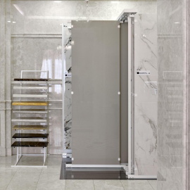 Керамогранит Motto N100138  15мм Лайт Грей Полированный (Light Grey Glossy) 80x240