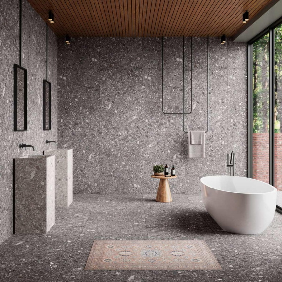 Керамогранит Motto N100137 15мм Орион Неро Карвинг Матовый (Orion Nero Carving Matt) 80x240