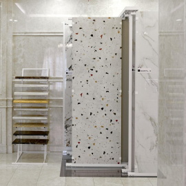 Керамогранит Motto N100133 15мм Тераццо Вайт Матовый (Terrazzo White Digi Matt) 80x240