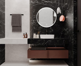 Керамогранит Laparet Интенс Неро чёрный LP6012G0121R 59,5х119,1 матовый карвинг