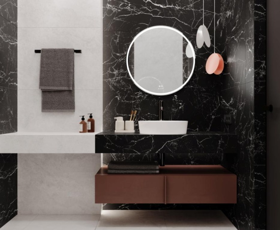 Керамогранит Laparet Интенс Неро чёрный LP6012G0121R 59,5х119,1 матовый карвинг