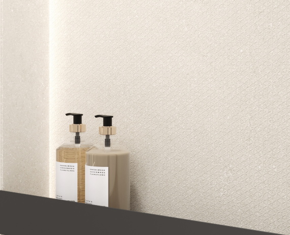 Керамогранит Laparet Аттол Опал ПРО Деко Лайнс бежевый 60х120 матовый микроструктурный R10/A Бархат КР