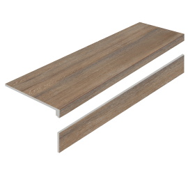 Ступень L керамогранит AMAZON WOOD NATURAL 32x120 MATT с подступенником УТ-00000880