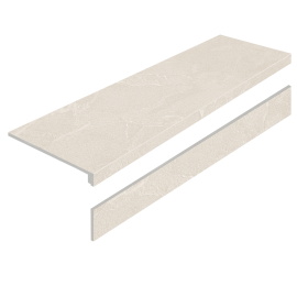 Ступень L керамогранит BASALTINA CREAM 32X120 AS с подступенником УТ-00001137