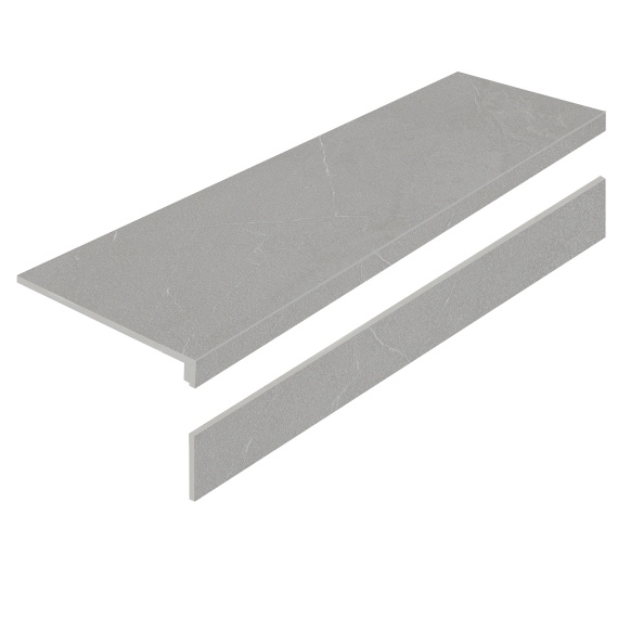 Ступень L керамогранит BASALTINA GREY 32X120 AS с подступенником УТ-00001177