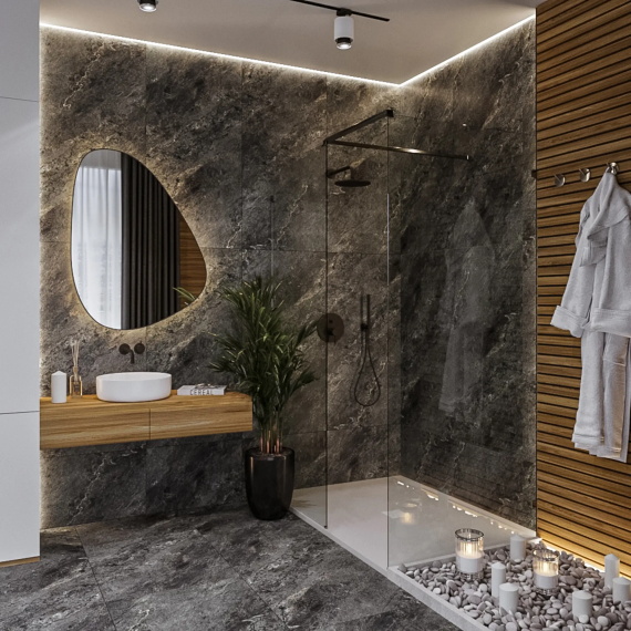 Керамогранит CULTO QUARTZSTONE ANTRACITE 60x120