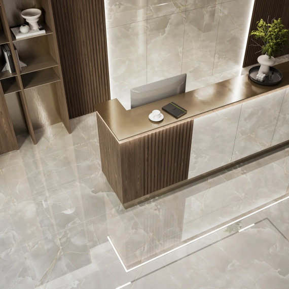 Керамогранит CULTO ONYX WHITE GLOSSY 60x120x7