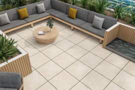 Керамогранит Ennface Travertine Cross Beige (Травертин поперечный бежевый) Structured R11 ENSTN8039SR116060 60x60