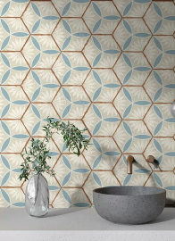 Керамогранит Ennface Kaleidoscope Blue (Синий Калейдоскоп) MATT ENPTR6037MT2225 22x25