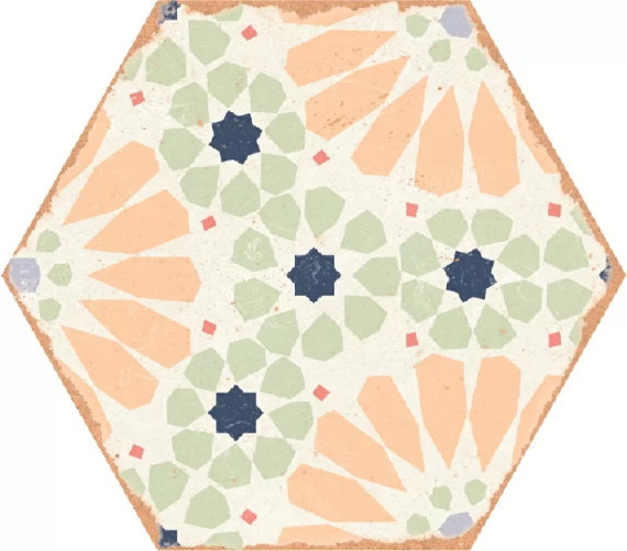 Керамогранит Ennface Kaleidoscope Green (Зеленый Калейдоскоп) MATT ENPTR6036MT2225 22x25