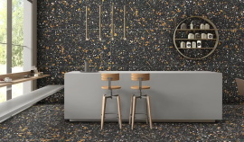 Керамогранит Ennface Terrazzo Black (Чёрный терраццо) MATT ENIND3214MT80160 80x160