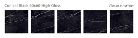 Керамогранит Staro Conical Black High Gloss 60x60 С0003693