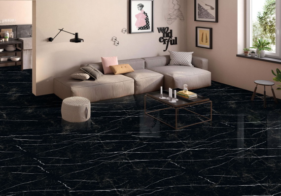 Керамогранит Staro С0004540 Palacio Nero Marquina 60x120 High Gloss