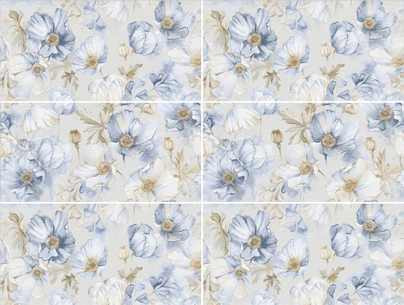 Керамогранит Staro Slim Плитка Elite Bluebell Decor A+B 60x120 Matt 2 шт в комплекте