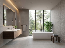 Плитка Eurotile Аляска грэй 424 рельеф вертикальный 32,5х100