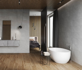 Плитка Eurotile Андора грэй 349 рельеф горизонтальный 32,5x100