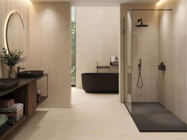 Плитка Eurotile Ройс беж 236 рельеф ёлочка 32,5x100