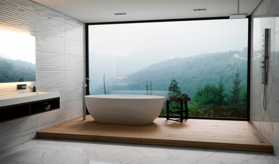 Плитка Eurotile CALACATTA 922 рельеф 32,5х100