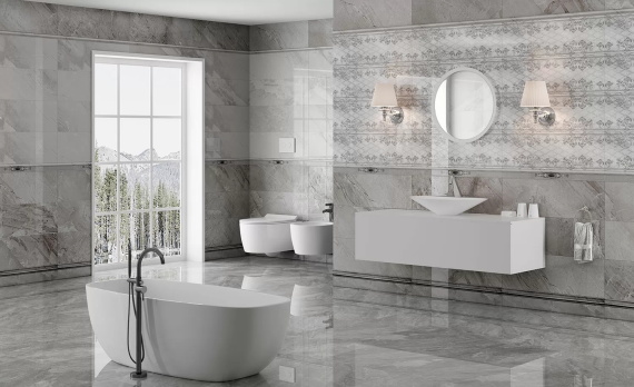 Плитка Eurotile ECLIPSE LIGHT GRAY 624 29,5x89,5