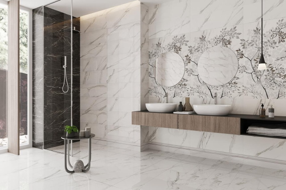 Плитка Eurotile AMINA CALACATTA 674 рельеф 29,5х89,5