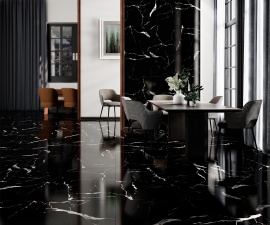 Керамогранит Eurotile Статуарио/Statuario Черный Пол 60x60 7930138705122