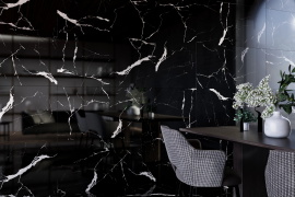 Керамогранит Eurotile Статуарио/Statuario Черный Пол 60x60 7930138705122