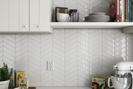Плитка Equipe Chevron Wall White Mat Right 23361 5,2x18,6