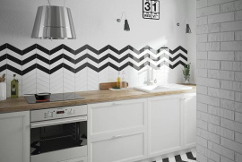 Керамогранит Equipe Chevron Blanco Mate RIGHT 23199 9x20
