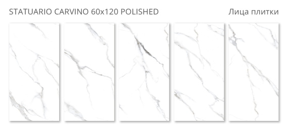 Керамогранит Rizzi Staro Statuario Carvino 60x120 Polished (2 шт.в уп)